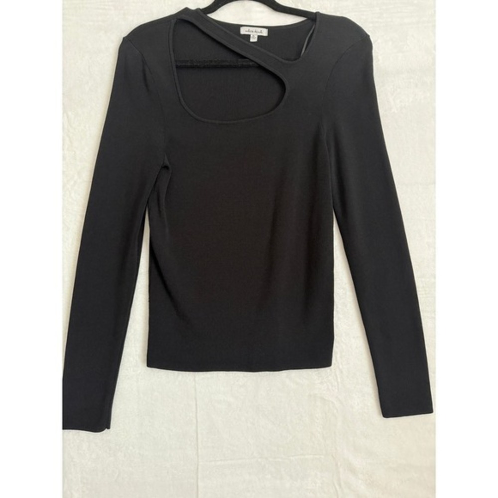 White Birch Black‎ Cutout Neck Long Sleeve Top Women's XL NWOT Form fitting